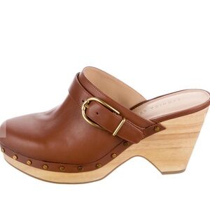 Veronica Beard Hendrix Leather Clogs